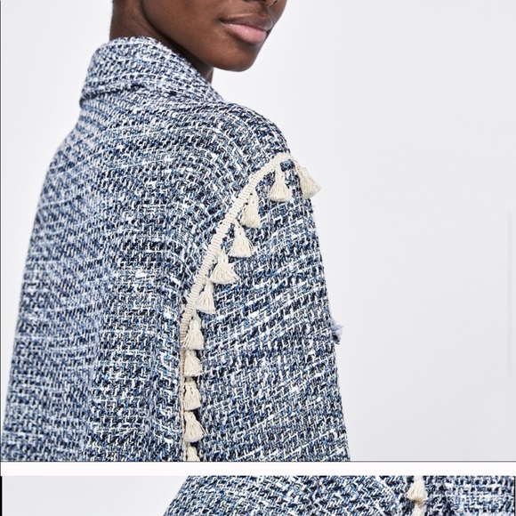 Zara tweed jacket with tassels sz M - Picture 6 of 15